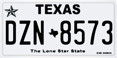 TX license plate DZN8573