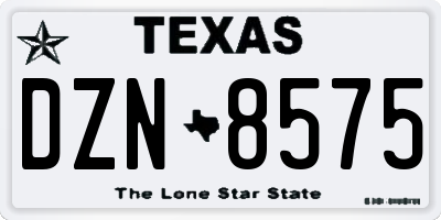 TX license plate DZN8575
