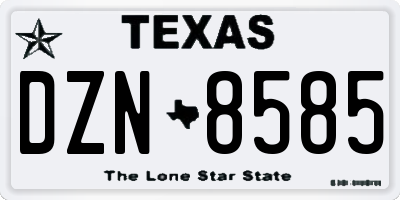 TX license plate DZN8585