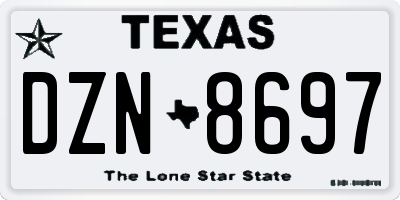 TX license plate DZN8697