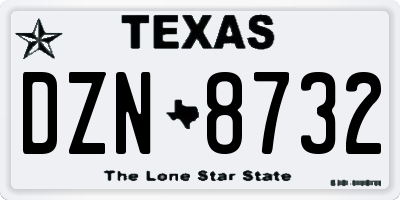 TX license plate DZN8732