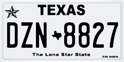 TX license plate DZN8827