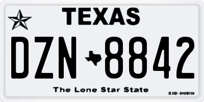 TX license plate DZN8842