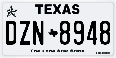 TX license plate DZN8948