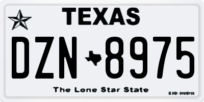TX license plate DZN8975