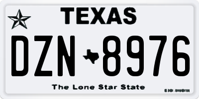 TX license plate DZN8976