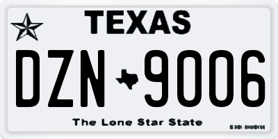 TX license plate DZN9006