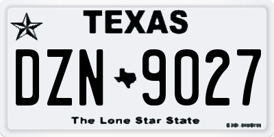 TX license plate DZN9027