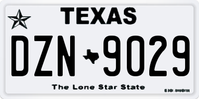 TX license plate DZN9029