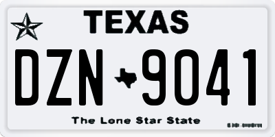 TX license plate DZN9041