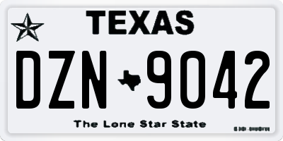 TX license plate DZN9042