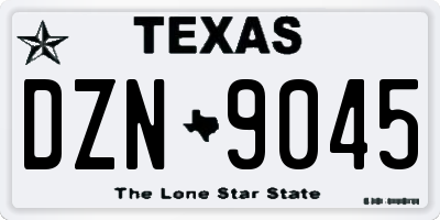 TX license plate DZN9045