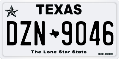 TX license plate DZN9046