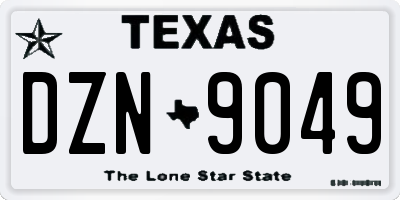 TX license plate DZN9049