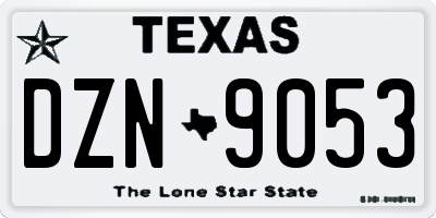 TX license plate DZN9053