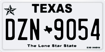 TX license plate DZN9054