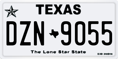 TX license plate DZN9055