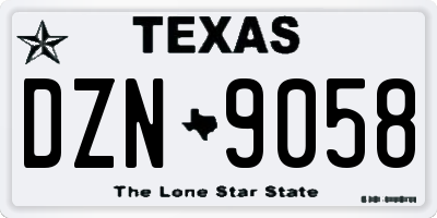 TX license plate DZN9058