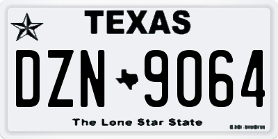 TX license plate DZN9064