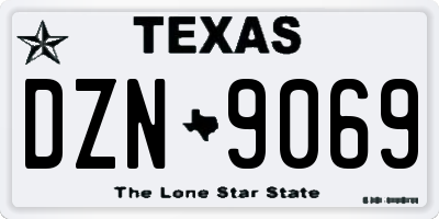 TX license plate DZN9069