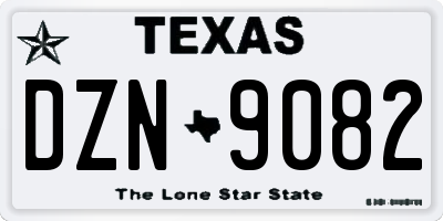 TX license plate DZN9082