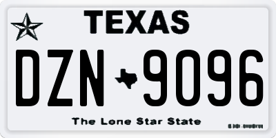 TX license plate DZN9096