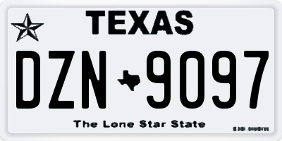 TX license plate DZN9097