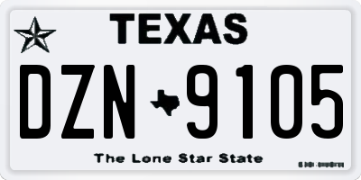 TX license plate DZN9105