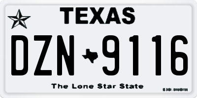 TX license plate DZN9116