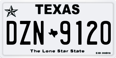 TX license plate DZN9120