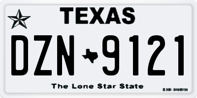 TX license plate DZN9121