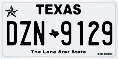 TX license plate DZN9129