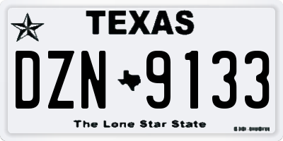 TX license plate DZN9133