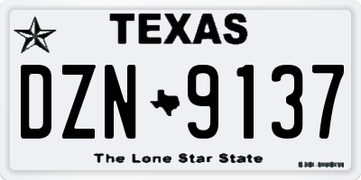 TX license plate DZN9137