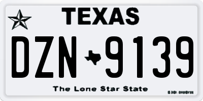 TX license plate DZN9139