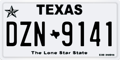 TX license plate DZN9141