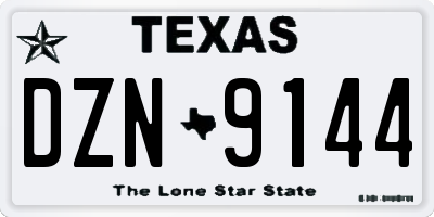 TX license plate DZN9144