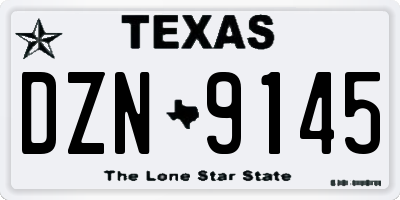 TX license plate DZN9145