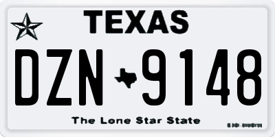 TX license plate DZN9148