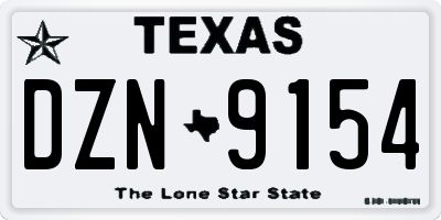 TX license plate DZN9154
