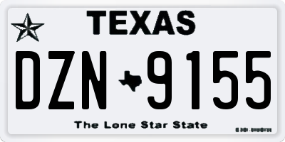 TX license plate DZN9155