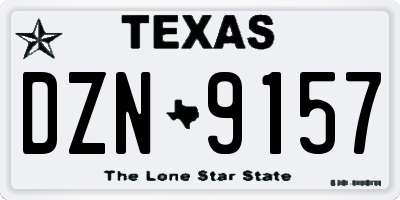 TX license plate DZN9157