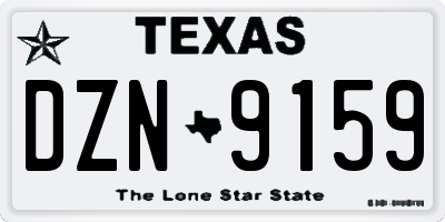 TX license plate DZN9159