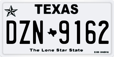 TX license plate DZN9162