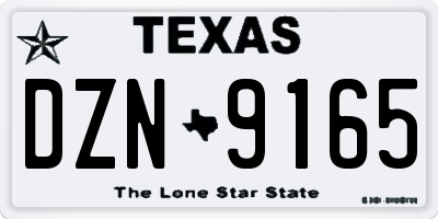 TX license plate DZN9165