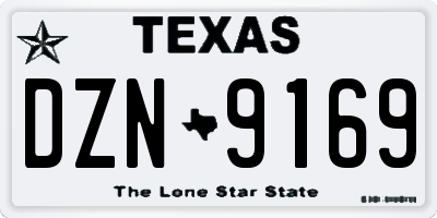 TX license plate DZN9169