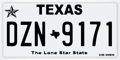 TX license plate DZN9171