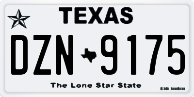 TX license plate DZN9175