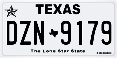 TX license plate DZN9179