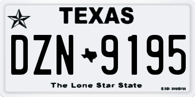 TX license plate DZN9195
